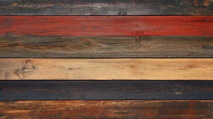 Poster - Colorful Vintage Wood Texture Background with Empty Space for Text Ideal for Creative Designs and Rustic Decor Projects