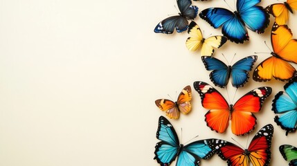 Poster - Colorful Butterflies on Light Background for Educational Use with Space Available for Custom Text or Graphics