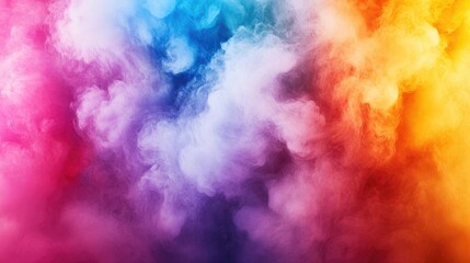 Aufkleber - Vibrant Abstract Colorful Smoke Cloud Background with Empty Space for Text and Design Elements
