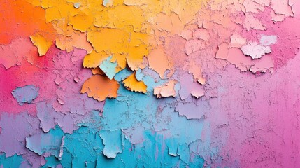 Fototapete - Vibrant gradient background featuring peeling paint textures in vibrant shades with ample copy space for creative text applications
