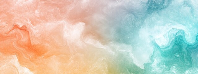 Poster - Soft Pastel Toned Abstract Background with Dreamy Cloud Effects and Blank Space for Text or Branding Use