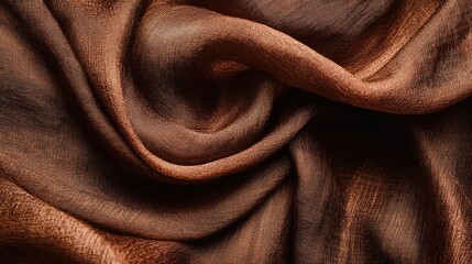 Poster - Close Up of Brown Textile Fiber Draped Smoothly with Space for Text or Design Elements