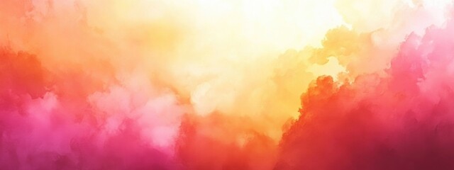 Poster - Dramatic sunset sky with vibrant orange and pink hues providing ample empty space for creative text placement and design projects.