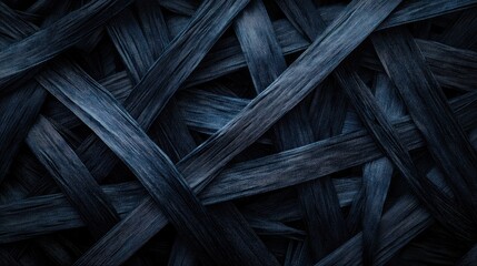 Poster - Abstract close up of intertwined denim fibers creating a textured background with ample space for text or overlay graphics