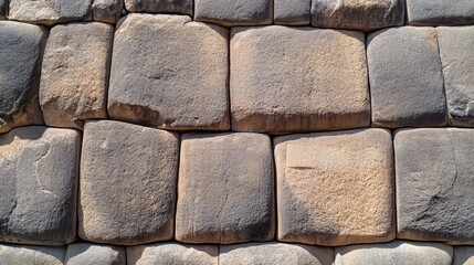 Poster - Close up of ancient stone walls showcasing textured surfaces and ample copy space for design or marketing purposes