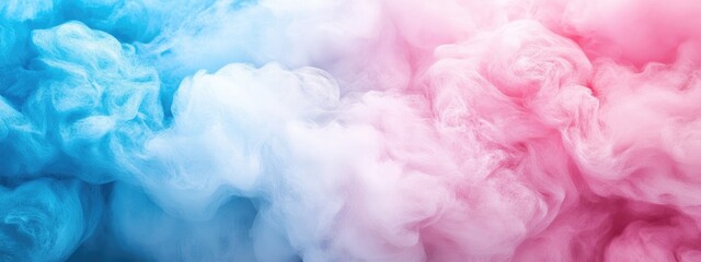 Poster - Dramatic cotton candy clouds with pink and blue hues creating a serene background with ample space for text placement