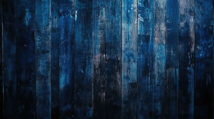 Poster - Textured blue grunge wooden wall background with ample copy space for creative design or text placement