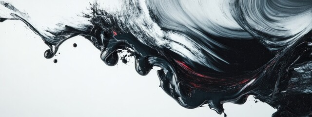 Leinwandbilder - Dynamic Abstract Paint Swirls with Timeless Feel and Ample Copy Space for Creative Text Applications