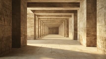 Fototapete - Underground Tunnel Structure Digital Art with Empty Space for Customizable Text Element in Contemporary Design