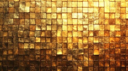 Leinwandbilder - Elegant Golden Mosaic Texture Background with Space for Your Custom Text or Design Elements