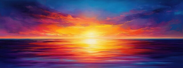 Poster - vibrant sunset sky with orange purple and blue hues over the ocean creating a serene atmosphere and 