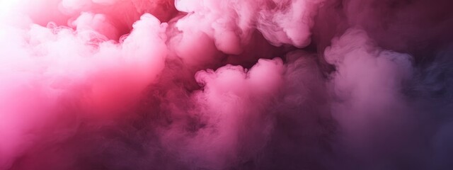Poster - Dramatic close-up of swirling magenta smoke creating an abstract background with ample copy space for text or designs