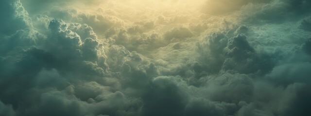 Poster - Dreamy Cloud Sky Background Creating a Whimsical Fantasy Ambience with Ample Space for Text and Creative Projects