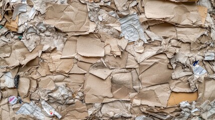 Poster - Close up of textured recycled cardboard showing various layers and empty space for text or design elements