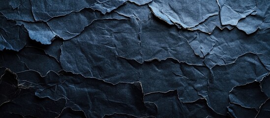 Leinwandbilder - Vintage texture of dark blue and black layered paper creating natural shadows ideal for trendy product display and presentation backdrop template.