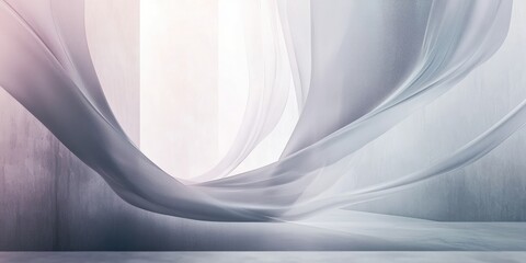 Leinwandbilder - Soft Color Textured Abstract Canvas Background with Elegant Drapery and Empty Space for Text Display