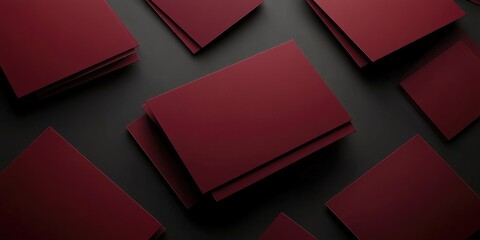 Poster - Elegant Deep Burgundy Business Card Layout with Blank Space for Custom Text and Branding in Professional Setting