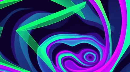 Poster - Vivid and dynamic abstract design with swirling neon colors creating a mesmerizing visual experience