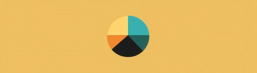 Poster - A simple graphic featuring a stylized pie chart divided into four colorful segments against a yellow background.