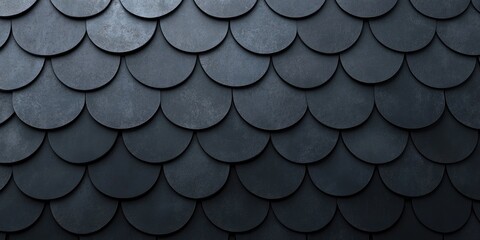 Aufkleber - Sleek Dark Grey Roof Tiles Texture Under Ambient Indoor Lighting Ideal for Text Overlay and Design Projects