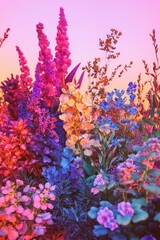 Wall Mural - Field of colorful flowers