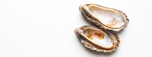 Poster - Dried Classic Clams Without Fishbone on White Background for Culinary and Seafood Themed Designs