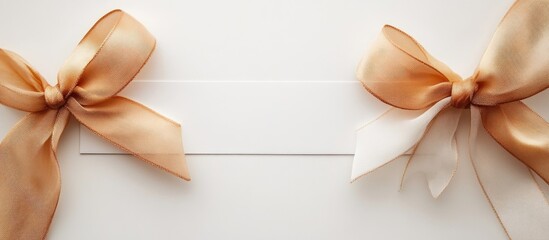 Poster - Festively wrapped seasonal greeting card with elegant ribbons and ample empty space for text inviting collaboration and shared happiness