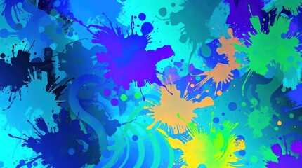Poster - Vibrant splash of colors creating an abstract masterpiece in a lively creative space during daylight