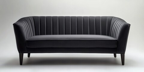 Aufkleber - Stylish dark grey sofa on a clean white backdrop perfect for minimalist interior designs with ample space for text placement