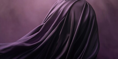 Aufkleber - Luxurious purple silk fabric elegantly draped with ample negative space for versatile text placement and design projects.