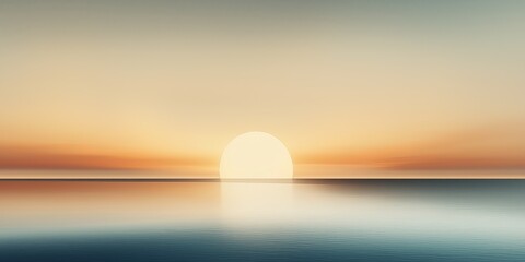 Wall Mural - A serene sunset over calm waters, blending warm hues with cool tones, evoking tranquility and natural beauty.