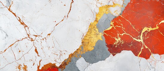 Leinwandbilder - Vibrant abstract marble texture featuring multicolored splashes and golden accents ideal for backgrounds and design projects with empty space