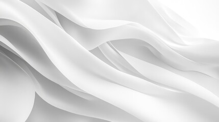 Poster - Soft white fabric waves elegant backdrop for product photography showcasing isolated subjects with a focus on stability and clarity in design.