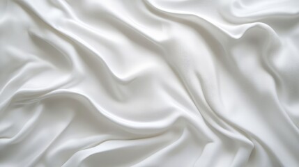 Fototapete - Elegant white satin fabric texture for photography soft light background ideal for showcasing products and enhancing visual aesthetics.