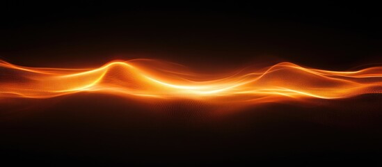 Fototapete - Glowing Fire Flames in Dark Orange Colors Warmth and Energy Concept for Chemistry Research with Space for Text in a Scientific Background