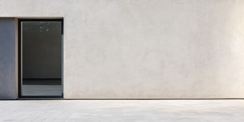 Poster - Sophisticated minimalist exterior wall finish for modern houses featuring blank space ideal for promotional text or design layouts