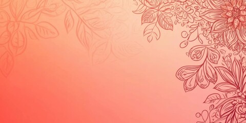 Aufkleber - Elegant Floral Doodle Mandala Design with Soft Gradient Background and Blank Space for Text Integration
