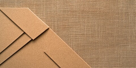Fototapete - Elegant embossed kraft texture featuring a contemporary geometric design with ample blank space for personalized text and creative projects