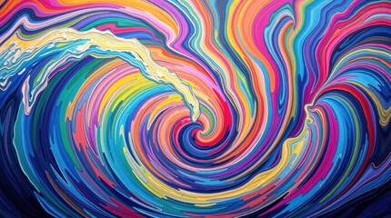 Poster - Swirling colors create a vivid abstract masterpiece of emotion and energy in a vibrant world of artistic expression