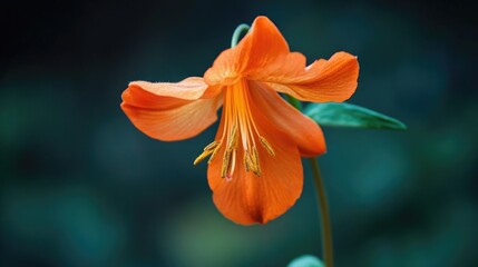 Poster - Vibrant orange flower close up showcasing delicate petal texture with soft background ideal for adding custom text or graphics