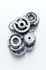 Wall Mural - Gears on White Surface