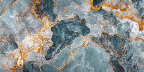 Aufkleber - Luxurious blue marble texture with golden veining ideal for sophisticated backgrounds and elegant design projects with ample copy space.