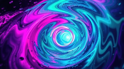 Poster - Vibrant swirl of colors creates a mesmerizing cosmic vortex deep in the universe in a surreal and imaginative landscape