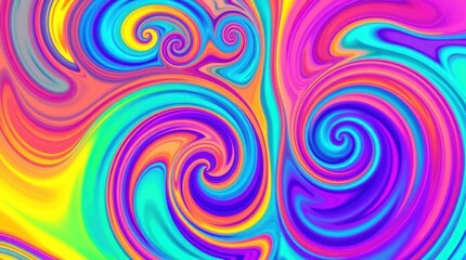 Poster - Colorful swirls dance in a vibrant abstract composition showcasing fluid motion and playful hues