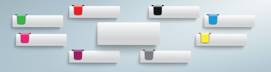 Wall Mural - 8 tabs long header infographic piad