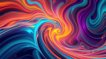 Poster - Vibrant swirls of color create a mesmerizing dance in a cosmic realm of art and imagination