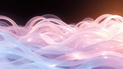 Aufkleber - Colorful undulating waves create a mesmerizing aesthetic experience in digital art at sunrise