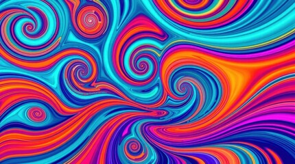 Aufkleber - Vibrant swirls of color create a mesmerizing abstract pattern in a dreamlike landscape illuminated by swirling lights