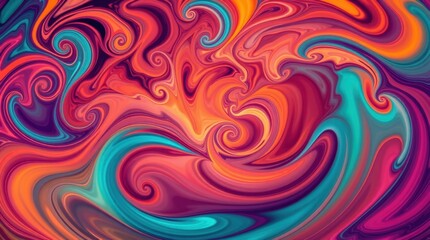 Aufkleber - Vibrant swirls of color dance together in a mesmerizing abstract composition