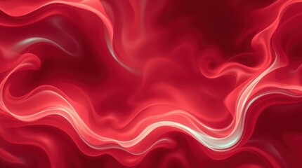 Leinwandbilder - Fluid crimson waves dance through a vibrant abstract landscape, evoking emotions and energy